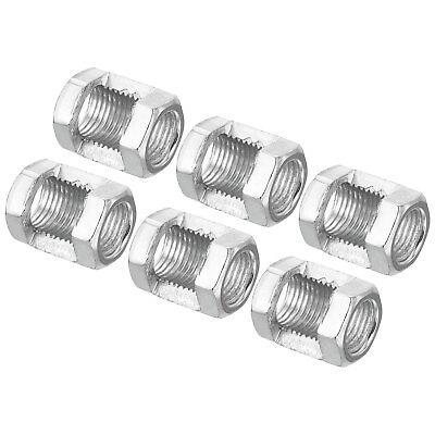 #ad 6pcs M10x1mm Hex Coupling Nut 20mm Threaded Lamp Pipe Connector Hardware Silver $6.89