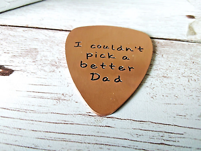 #ad #x27;I Couldn’t Pick a Better Dad#x27; Rose Gold Stainless Steel Guitar Picks Gift $5.95