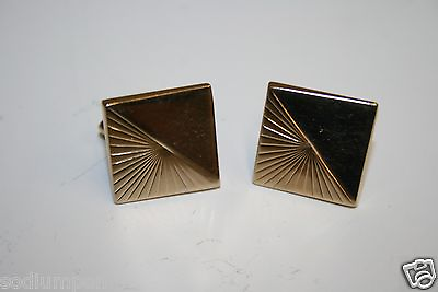 #ad WOW Vintage Golden 1960s MOD Square SWANK Cuff Links Rare $16.19