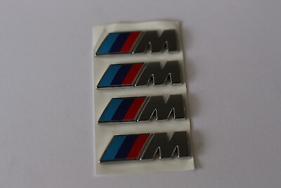 #ad 4x BMW M Power Kotflügel Emblem Logo Zum Kleben 45x15MM Schriftzug Abzeichen NEU EUR 27.90