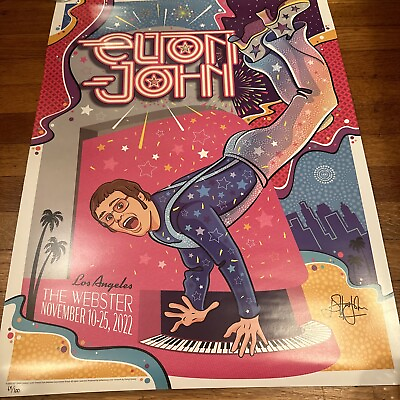 #ad Elton John Poster Farewell Yellow Brick Road Art Los Angeles Signed 69 100 Rare $299.00