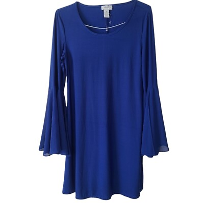 #ad #ad Carmen Marc Valvo Blue Bell Sleeve Dress Size Medium Women#x27;s Cocktail Flare $45.99