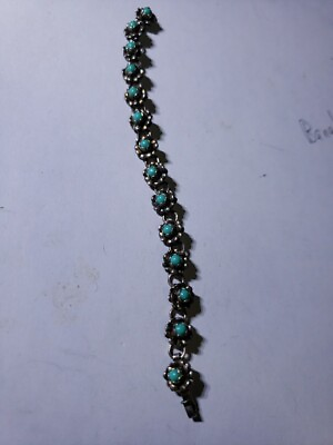 #ad Vintage Turquoise Sterling Bracelet 7’’circa 1950 $45.00