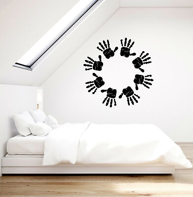 #ad Vinyl Wall Decal Handprints Home Decorations Greeting Stickers 3622ig $69.99