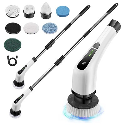 #ad 7 Heads Electric Spin Scrubber Cordless Cleaning Brush Bath Tub Tile Scrubber US $39.22