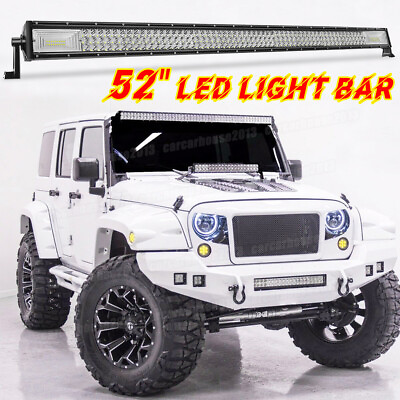 52quot; INCH 300W LED Light Bar Flood Spot Combo For Jeep Wrangler JK TJ CJ Offroad $63.99