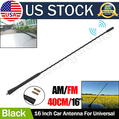 #ad 16inch Antenna Aerial AM FM Radio Replacement Car Auto Roof Mast Whip Universal $5.08