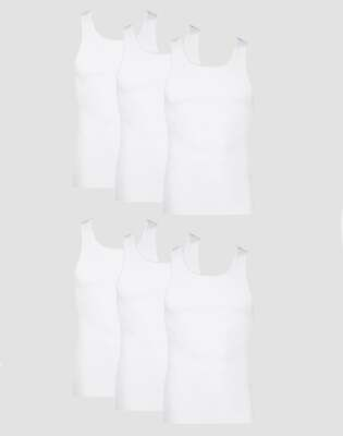#ad Hanes Men#x27;s TAGLESS ComfortSoft White A Shirt 6 Pack Shirts Tank FreshIQ Value $19.25