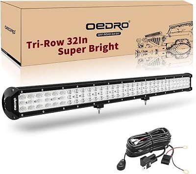 #ad LED Light Bar 31Inch 697W Tri Row Spot Flood Combo Led Work Light $135.98