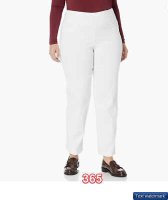 #ad Ruby Rd. Women#x27;s Pull On Solar Millennium Super Stretch Pant Cuffed White 24W $12.95