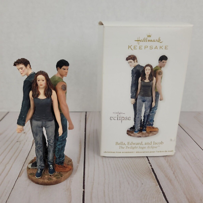 #ad 2011 Hallmark Keepsake Ornament Bella Edward And Jacob Twilight Eclipse with Box $139.99