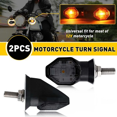 #ad Mini LED Motorcycle Turn Signal Indicator Blinker Light Amber For SuzUSi amp; Honda $10.99