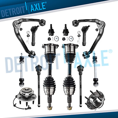 #ad 4WD Front CV Axles Wheel Hubs Control Arms Kit for Tahoe Escalade Yukon XL 1500 $350.37