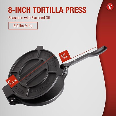 #ad Victoria 8 Inch Commercial Grade Cast Iron Tortilla Press $24.00