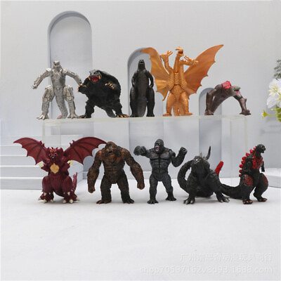 #ad Godzilla King Kong Ghidorah Mechagodzilla Skullcrawler Gamera 10 Monster Figures $19.99