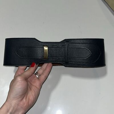 #ad Fullum black wide waist belt sz S $37.99