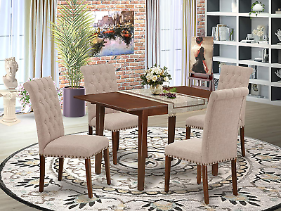 #ad NOBR5 MAH 04 5 Piece Dinette Set Includes a Rectangle Dining Room Table with But $674.99