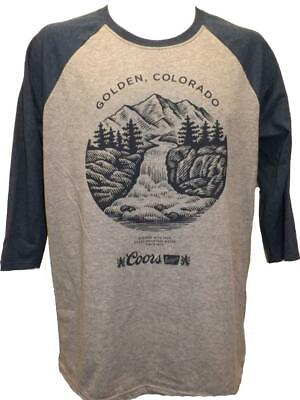 #ad New Coors Golden Colorado Mens Sizes M L XL 2XL 3 4 Raglan Shirt $9.27