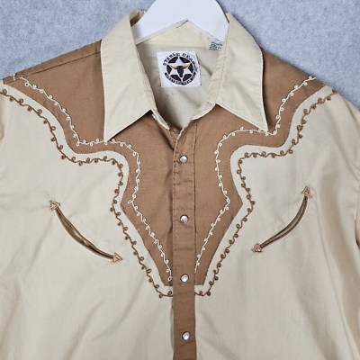 #ad Vintage Stable Gear Pearl Snap Shirt Embroidered Western Yoke XL $34.39