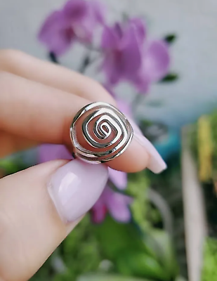 #ad Meditation Band Handmade Solid 925 Sterling Silver Ring Statement Band All Size $12.41