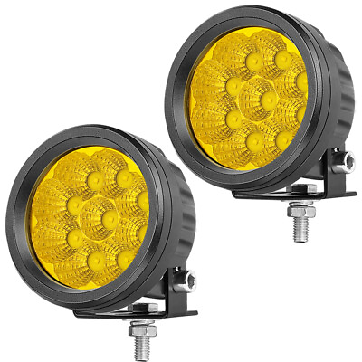 #ad 2X 3.5quot; Yellow LED Round Off Road Driving Spot Lights Fog Work Pods Truck ATV $32.99