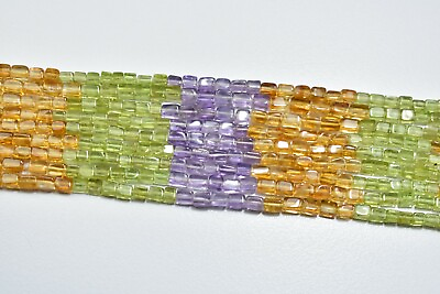 #ad 13quot; Strand Natural Mix Stone Multi Smooth Rectangle Gemstone Beads 2.5X3 3X4.5mm $14.82