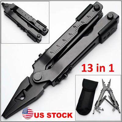 #ad Outdoor Portable Stainless Steel Multi tool Knife 13 in 1 Multi Tool Pliers Set $13.20