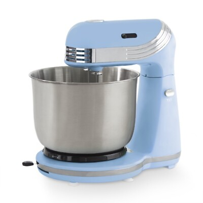 #ad 6 Speed Electric Stand Mixer with Dough Hook and Beaters 3 Qt Sky Blue $33.10