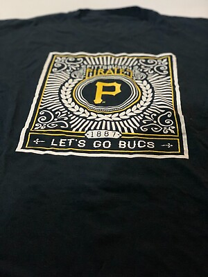 #ad Black Retro Pittsburgh Pirates T Shirt Mens Large $9.90