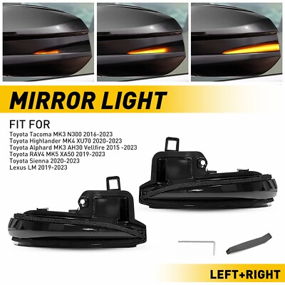 #ad For 2016 2022 Toyota Tacoma Sequential Side Mirror Signal Turn Lights LED Smoked $24.99