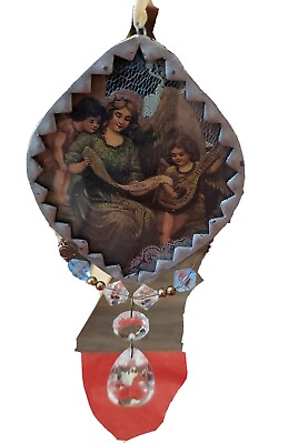 #ad Vintage Silvestri Ornament Beloved Times Angel Victorian Style Postcard Decor $16.19