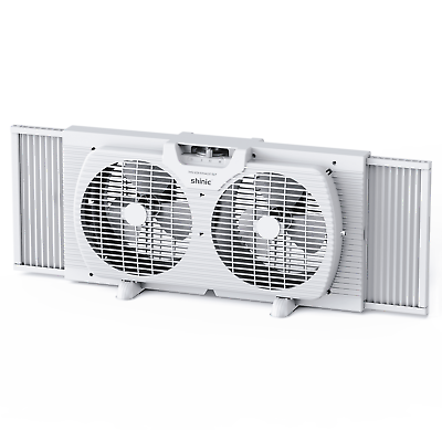 #ad 9quot; 3 Speed Twin Window Fan with Removable Bug Screen 22“ to 33 1 2quot; White $24.22