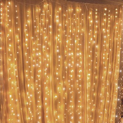 #ad 8 Mode 3m*3m 300 LED Window Curtain String Light Wedding Party Home Garden Decor $5.99