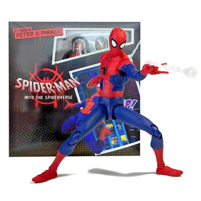 #ad Spider Man Action Figure Peter Parker Into The Spider Verse Toy Gift With Box $28.99