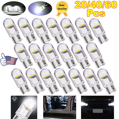 #ad 60x Super White T10 194 168 W5W 2825 LED License Plate Interior Light Bulb 6000K $14.99