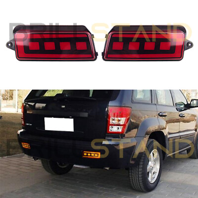 #ad LED Rear Reflector Tail Brake Light Lamp For Jeep Grand Cherokee 2005 2010 Red $107.89