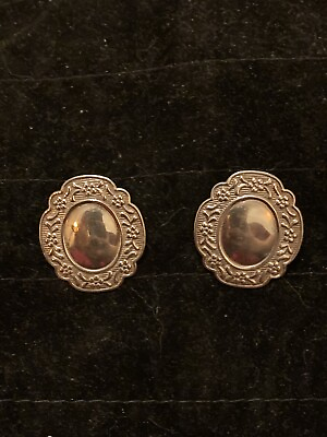 #ad Sterling Silver Pretty Antique Earrings $12.00