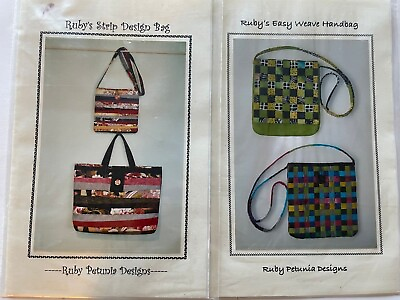 #ad New Pattern Handbag Ruby#x27;s Easy Weave 2004 amp; Ruby#x27;s Strip Design Bag 2003 Lot 2 $5.00