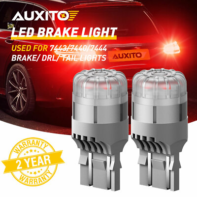 AUXITO 7443 7444 Red LED Bulb Brake Tail Stop Parking Light 7440 T20 Bright Lamp $12.34