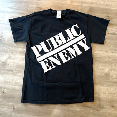 #ad Public Enemy Shirt Mens Medium Black Vintage Logo Graphic Tee Rap Hip Hop $29.99
