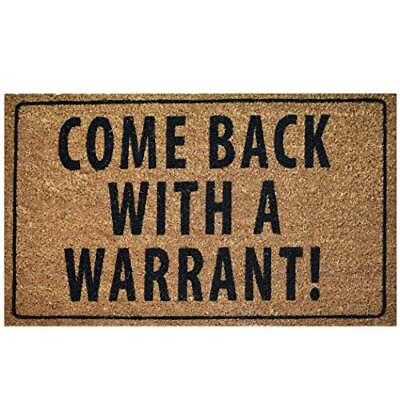#ad Door Mat Come Back with a Warrant Natural Coir – 29.5 x 17.5 inch $34.78