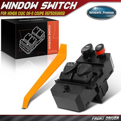 #ad New Front Driver Power Window Switch for Honda Civic 2006 2011 Coupe 35750SVAA12 $28.99