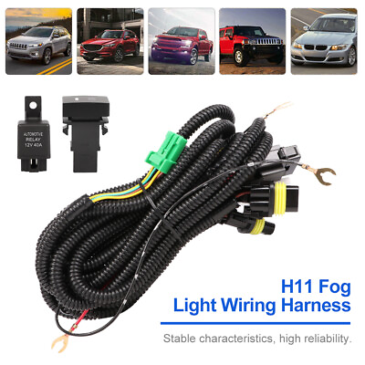 #ad #ad Car H11 Fog Light Wiring Harness 12V On Off Switch w LED Indicator Power Relay $10.98