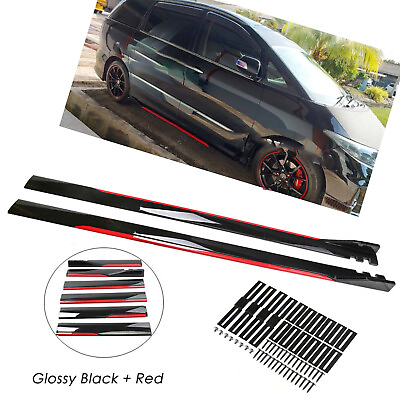 #ad For Honda Odyssey Side Skirts Splitter Extension Body Kit Rocker Panel Gloss Red $69.99