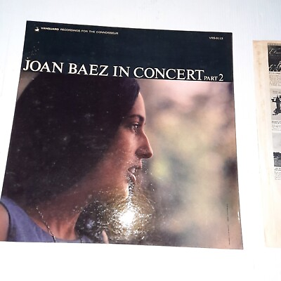 #ad Vintage Vinyl Record Joan Baez in Concert Part 2 Vanguard 12quot; LP 33 RPM $29.99