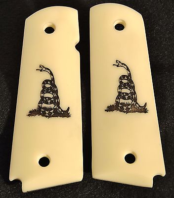 #ad 1911 Colt amp; Clonesquot; Don#x27;t Tread on ME quot;FITS ALL FULL SIZE Grips GG1911ivoryDT $19.95