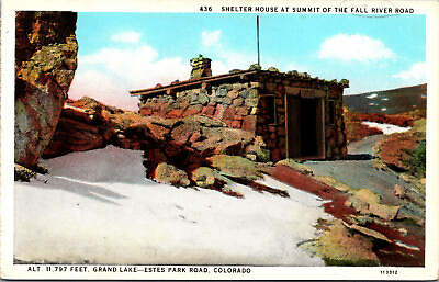 #ad Vtg Shelter House At Summit Of Fall River Road Estes Park Colorado CO Postcard $19.99