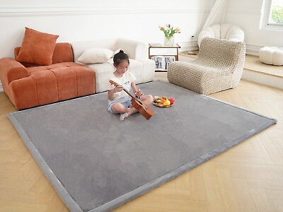#ad Namp;V Thick Memory Foam Baby Play Mat Soft Grey Mat for Kids Craw Game Yoga $129.00