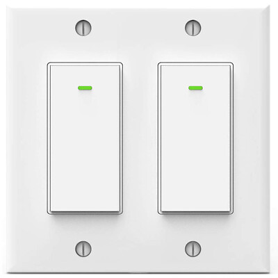 Wi Fi Smart Light Switch Work w Alexaamp;Google Voice Remote Control 2.4Ghz 2 Gang $14.98