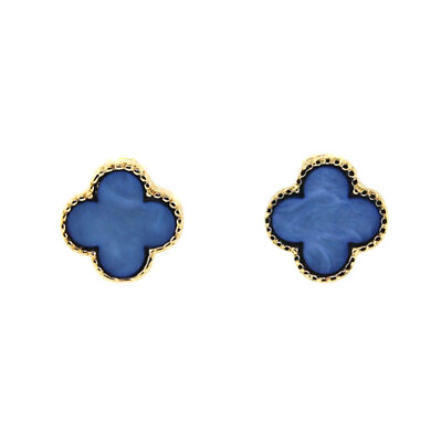 #ad Viola Quatrefoil Earrings Blue $10.99